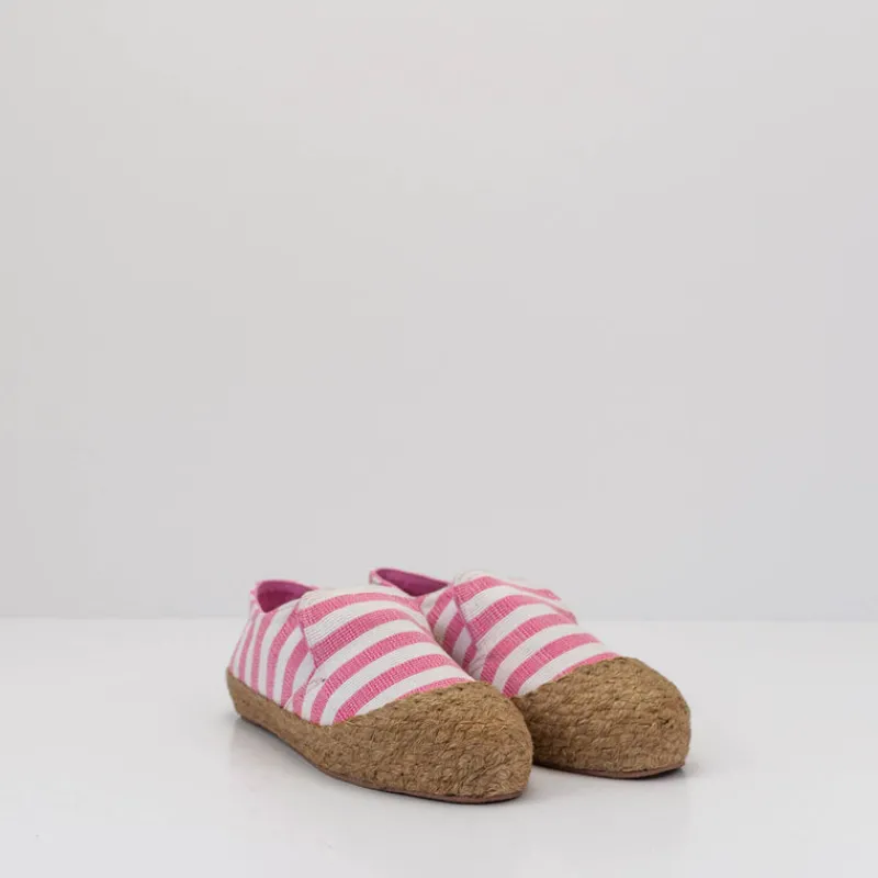 Mujer WATARU Alpargatas Esparto | Zapatillas Deportivas-ALPARGATA - - CLASSIC STRIPES PINK