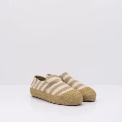 Mujer WATARU Alpargatas Esparto | Zapatillas Deportivas-ALPARGATA - - CLASSIC STRIPES MOCHA