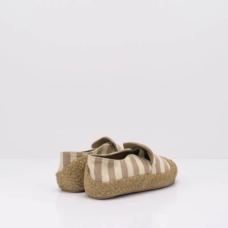 Mujer WATARU Alpargatas Esparto | Zapatillas Deportivas-ALPARGATA - - CLASSIC STRIPES MOCHA