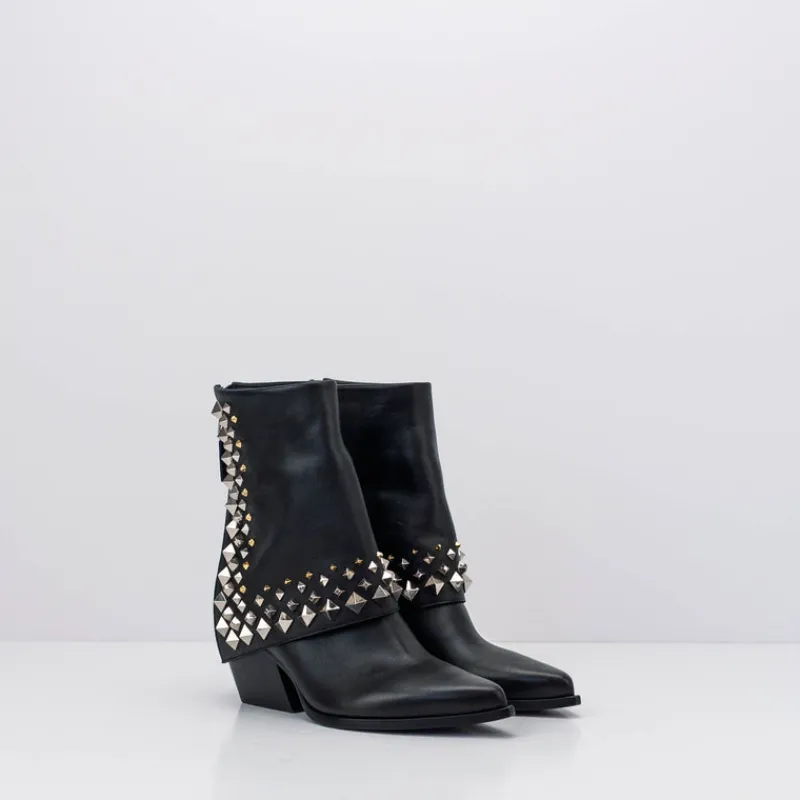 Mujer ELENA IACHI Botas-BOTA - - E3710 NATURE NERO+NK/ORO