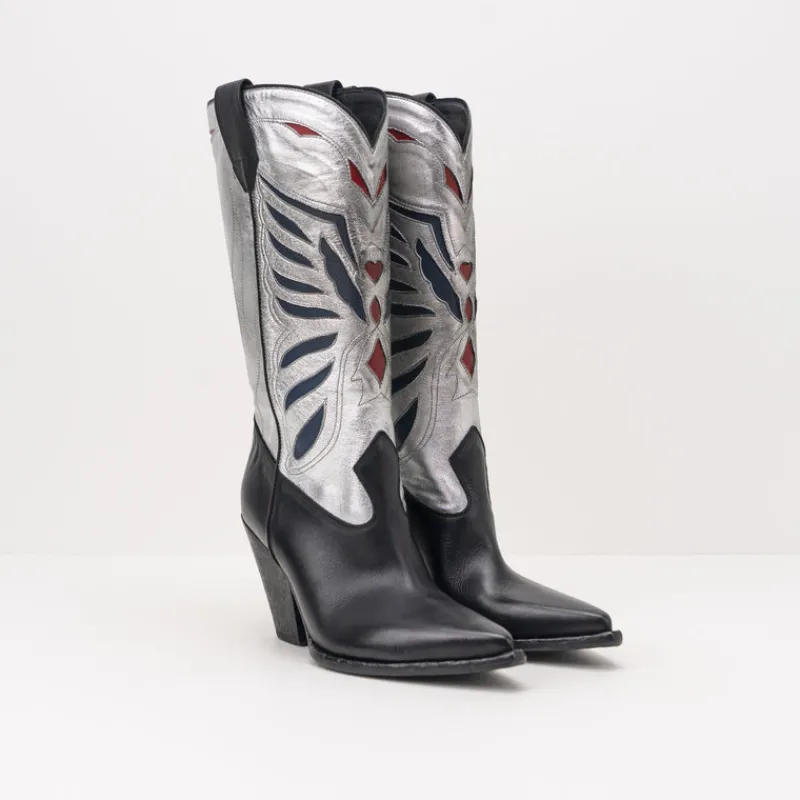 Mujer ELENA IACHI Botas-BOTA - - E3639 TALCO NERO SILVER