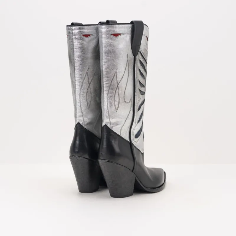 Mujer ELENA IACHI Botas-BOTA - - E3639 TALCO NERO SILVER