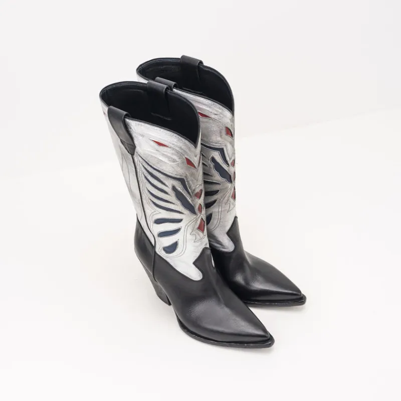 Mujer ELENA IACHI Botas-BOTA - - E3639 TALCO NERO SILVER