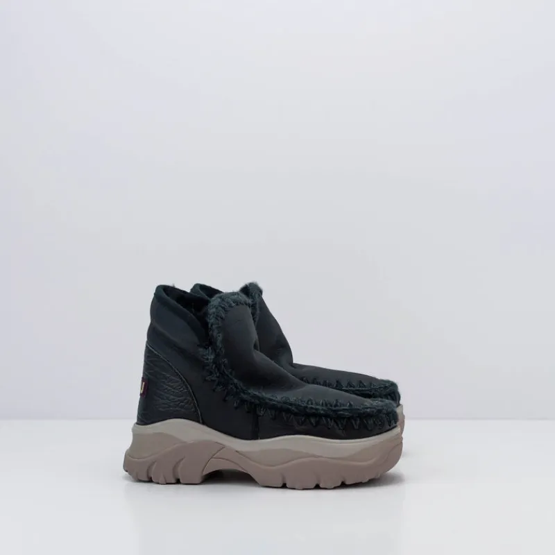 Mujer MOU Botas | Botines-BOTA - - CHUNKY ESKIMO SNEAKER NUBUCK BLACK