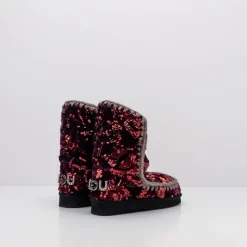 Mujer MOU Botas-BOTA - - ESKIMO 24 BIG LOGO STUDS IRIDISCENT SEQUINS PURPLE ON VELVET