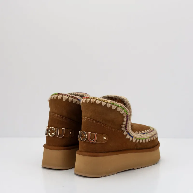 Mujer MOU Botas-BOTA - - ESKIMO 18 PLATFORM RHINESTONES COGNAC