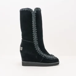 Mujer MOU Botas-BOTA - - ESKIMO FRENCH TOE WEDGE TALL BLACK