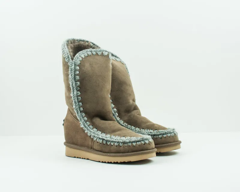 Mujer MOU Botas-BOTA - - ESKIMO INNER WEDGE TALL DARK STONE