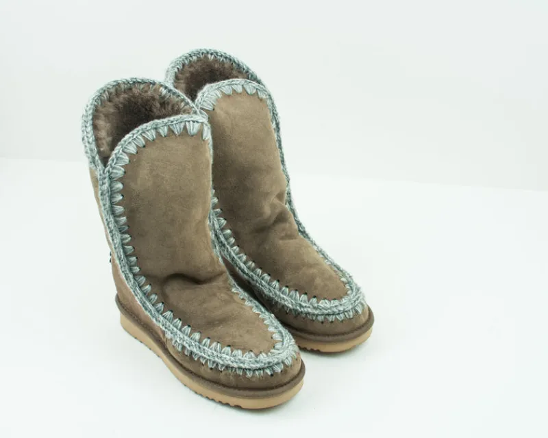 Mujer MOU Botas-BOTA - - ESKIMO INNER WEDGE TALL DARK STONE