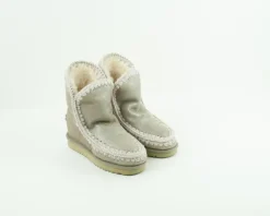 Mujer MOU Botas-BOTA - - ESKIMO INNER WEDGE SHORT STONE METALLIC