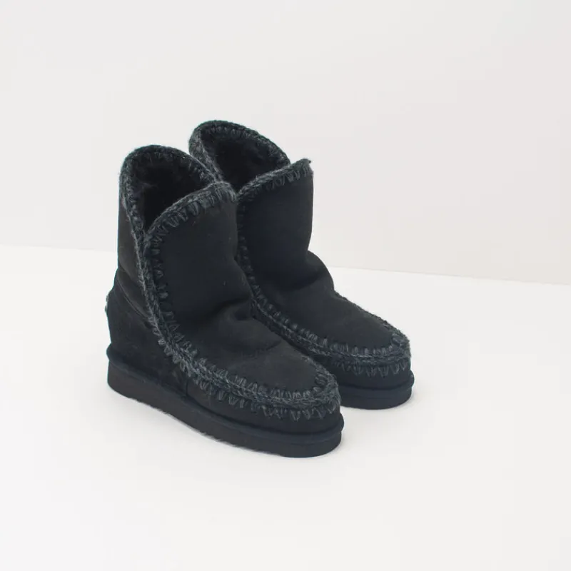 Mujer MOU Botas-BOTA - - ESKIMO INNER WEDGE SHORT BLACK