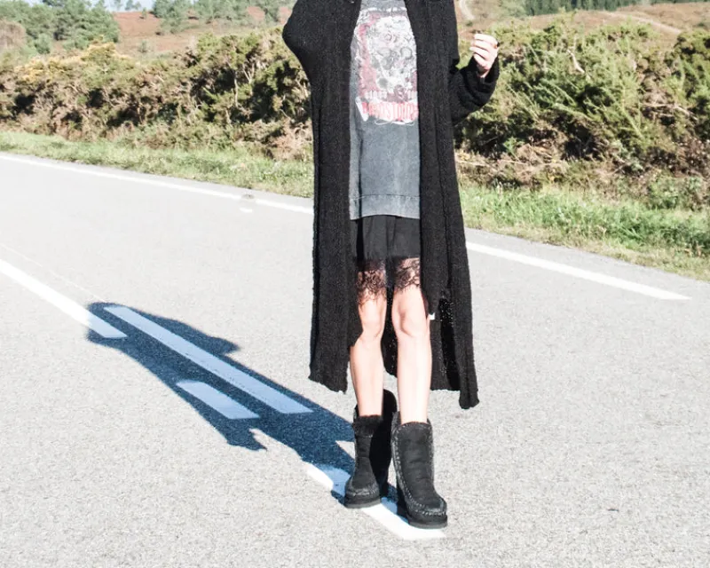 Mujer MOU Botas-BOTA - - ESKIMO INNER WEDGE TALL BLACK