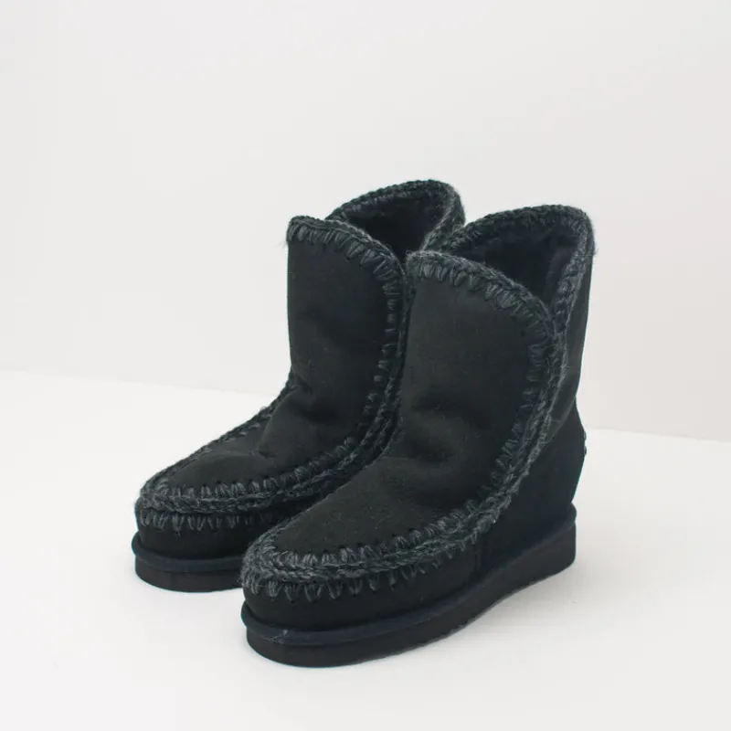 Mujer MOU Botas-BOTA - - ESKIMO INNER WEDGE SHORT BLACK