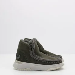 Mujer MOU Botas | Botines-BOTA - - ESKIMO JOGGER GLITTER LOGO BLACK OLIVE