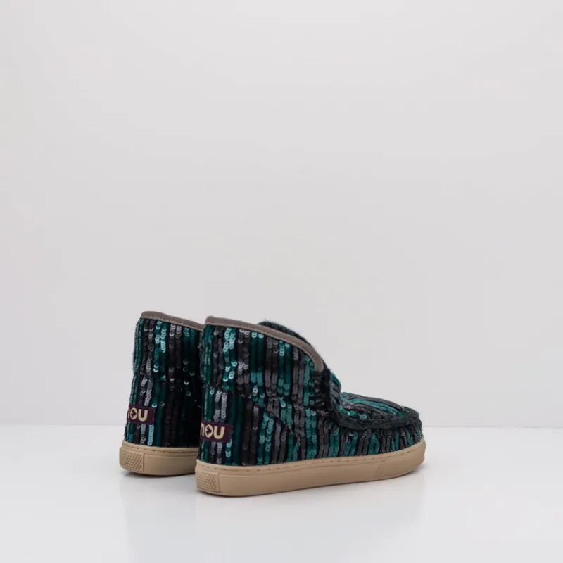 Mujer MOU Botas | Botines-BOTA - - ESKIMO SNEAKER STRIPY SEQUINS PEACOCK