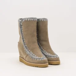 Mujer MOU Botas-BOTA - - FRENCH TOE WEDGE SHORT DARK STONE
