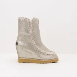 Mujer MOU Botas-BOTA - - FRENCH TOE WEDGE SHORT STONE METALLIC
