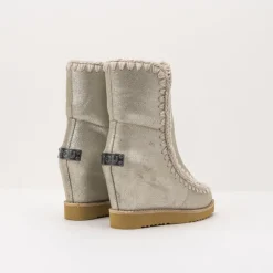 Mujer MOU Botas-BOTA - - FRENCH TOE WEDGE SHORT STONE METALLIC