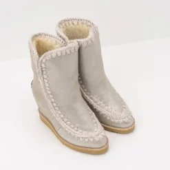Mujer MOU Botas-BOTA - - FRENCH TOE WEDGE SHORT STONE METALLIC