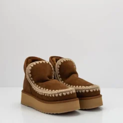 Mujer MOU Botas-BOTA - - MINI ESKIMO PLATFORM BOOT COGNAC