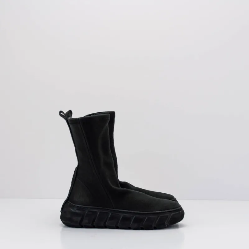 Mujer PURO-SECRET Botas-BOTA - PURO SECRET - RUBBER SPIKE CALF STRETCH LEATHER BLACK
