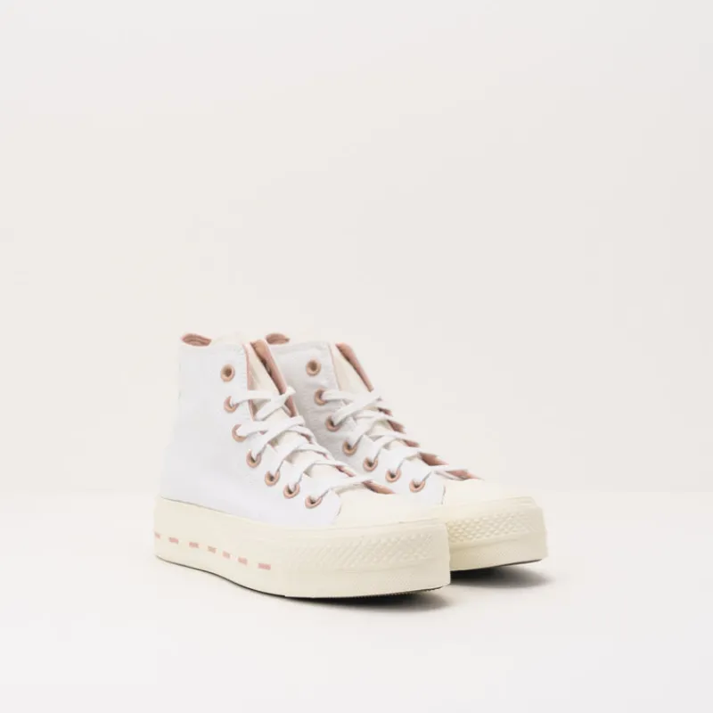 Mujer CONVERSE Botines | Zapatillas Deportivas-BOTIN - - LIFT HI WHITE PINK 572709C
