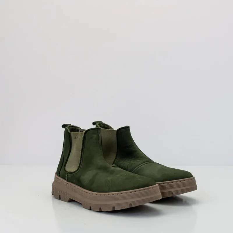 Mujer NATURAL WORLD Botines-BOTIN - - PEONIA WOOL 7182 FOREST MUJER