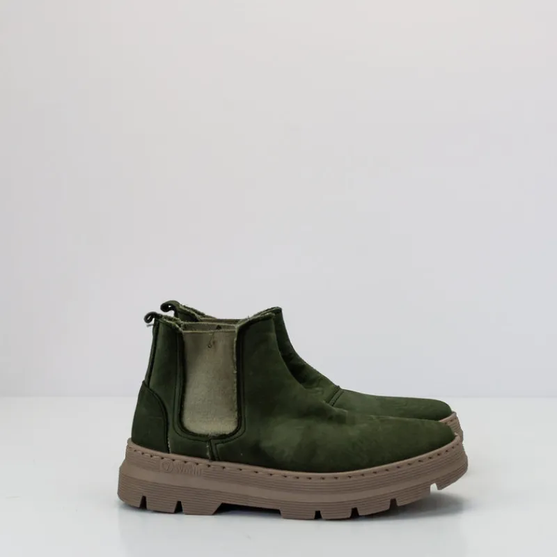 Mujer NATURAL WORLD Botines-BOTIN - - PEONIA WOOL 7182 FOREST MUJER