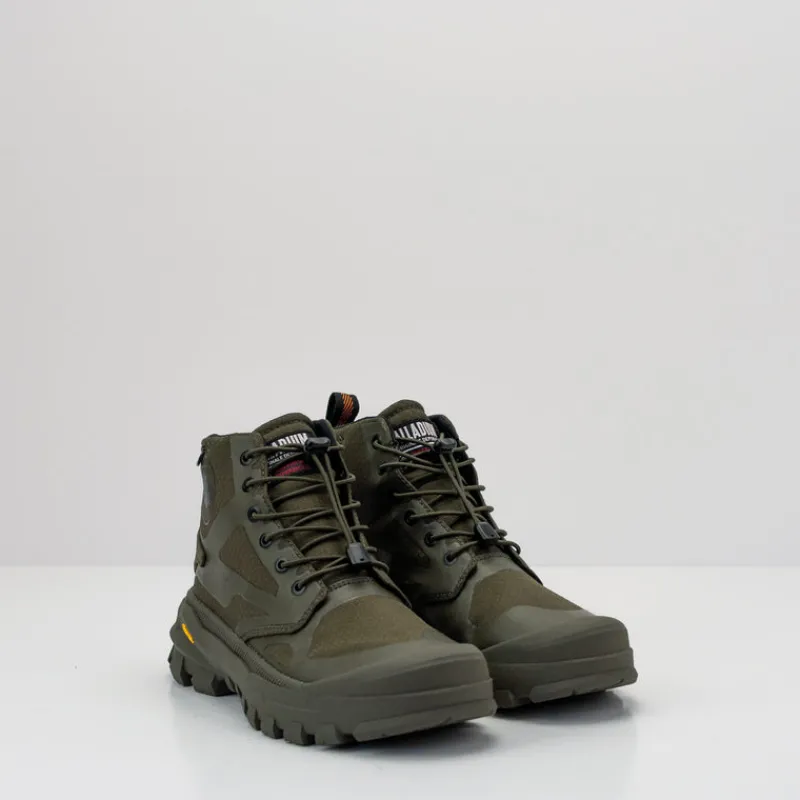 Mujer PALLADIUM Botines-BOTIN - - PALLARIDER CUFF WATERPROOF OLIVE NIGHT MUJER