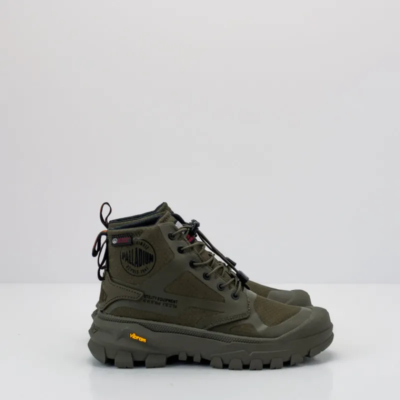 Mujer PALLADIUM Botines-BOTIN - - PALLARIDER CUFF WATERPROOF OLIVE NIGHT MUJER