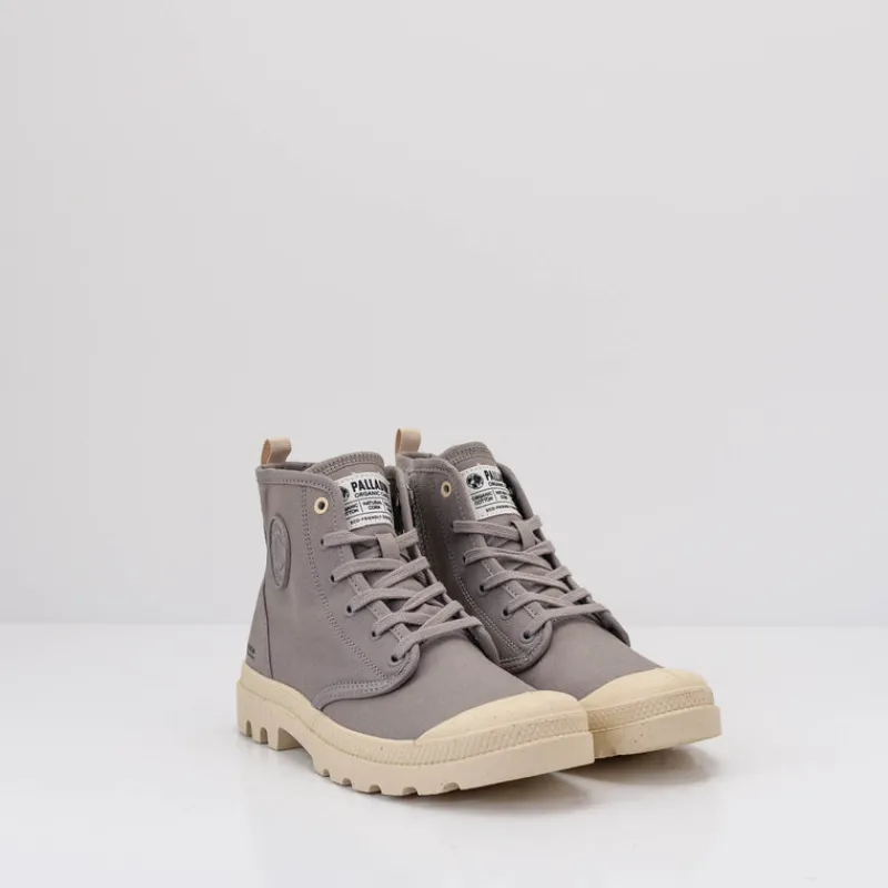Mujer PALLADIUM Botines-BOTIN - - PAMPA HI ZIP ORGANIC GREY BERRY