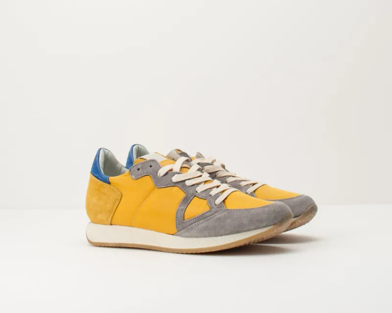 Hombre PHILIPPE MODEL Zapatillas Deportivas-DEPORTIVO - - MVLU SY03 MONACO VINTAGE L U 70 YEARS TAUPE JAUNE