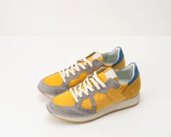 Hombre PHILIPPE MODEL Zapatillas Deportivas-DEPORTIVO - - MVLU SY03 MONACO VINTAGE L U 70 YEARS TAUPE JAUNE