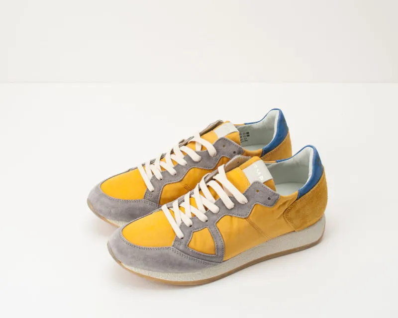 Hombre PHILIPPE MODEL Zapatillas Deportivas-DEPORTIVO - - MVLU SY03 MONACO VINTAGE L U 70 YEARS TAUPE JAUNE