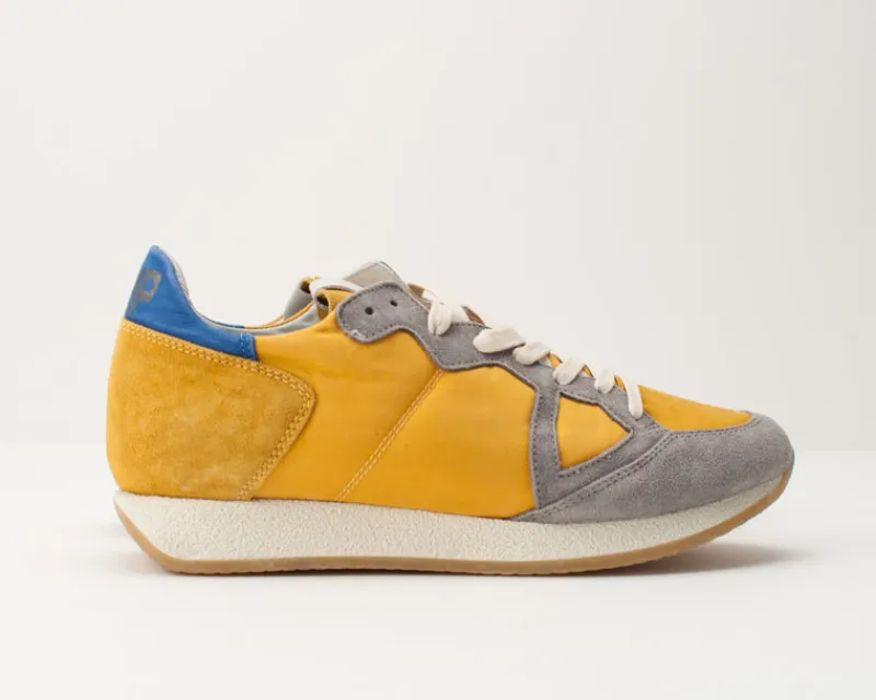 Hombre PHILIPPE MODEL Zapatillas Deportivas-DEPORTIVO - - MVLU SY03 MONACO VINTAGE L U 70 YEARS TAUPE JAUNE