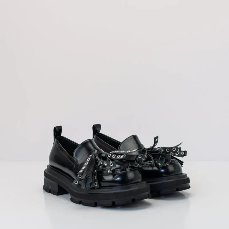 Mujer ELENA IACHI Mocasines-MOCASIN - - E4118-T BELT NERO