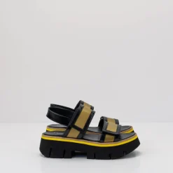 Mujer HOMERS Sandalias-SANDALIA - - 21321 NYLON GOLD GREEN