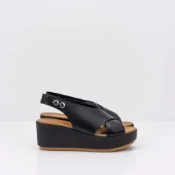 Mujer INUOVO Sandalias-SANDALIA - - CUÑA NEGRA 123031