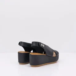 Mujer INUOVO Sandalias-SANDALIA - - CUÑA NEGRA 123031