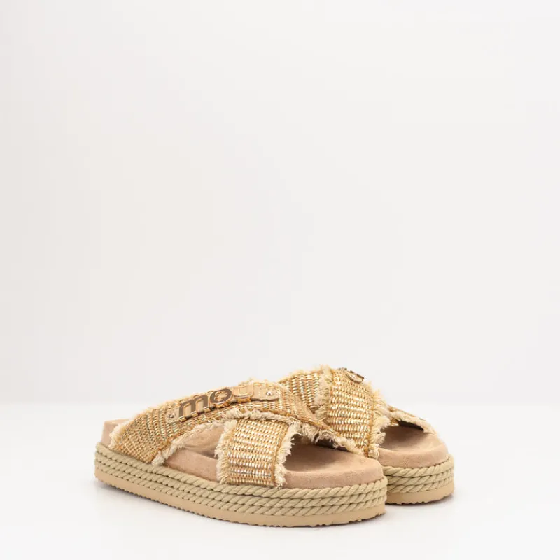 Mujer MOU Sandalias-SANDALIA - - CRISS-CROSS ROPE SANDAL RAFFIA NATURAL
