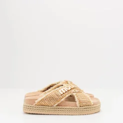 Mujer MOU Sandalias-SANDALIA - - CRISS-CROSS ROPE SANDAL RAFFIA NATURAL