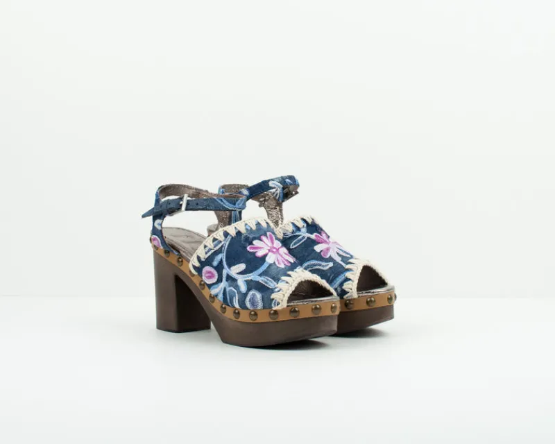 Mujer MOU Sandalias-SANDALIA - - HIGH WOOD SANDAL DENIM