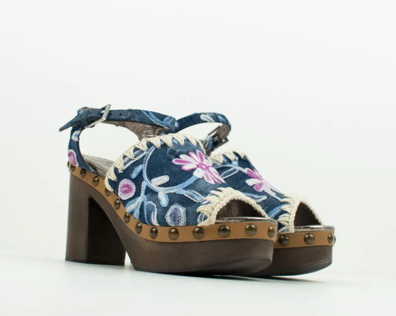 Mujer MOU Sandalias-SANDALIA - - HIGH WOOD SANDAL DENIM