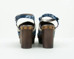Mujer MOU Sandalias-SANDALIA - - HIGH WOOD SANDAL DENIM
