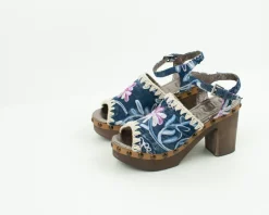 Mujer MOU Sandalias-SANDALIA - - HIGH WOOD SANDAL DENIM