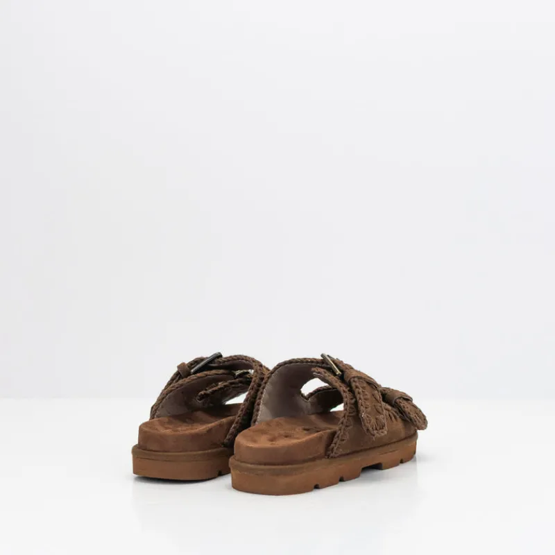 Mujer MOU Sandalias-SANDALIA - - LOW BIO SANDAL MONOCHROME NUT BROWN LEATHER
