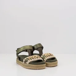Mujer MOU Sandalias-SANDALIA - - ROPE SANDAL WITH BACK STRAP ANTIQUE GOLD MU.SW451000C