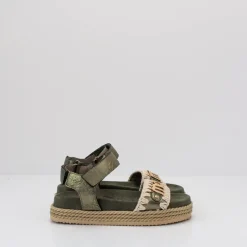 Mujer MOU Sandalias-SANDALIA - - ROPE SANDAL WITH BACK STRAP ANTIQUE GOLD MU.SW451000C