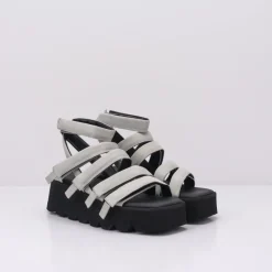Mujer PURO-SECRET Sandalias-SANDALIA - PURO SECRET - HIGH 5 CALF LEATHER LIGHT GREY BLACK