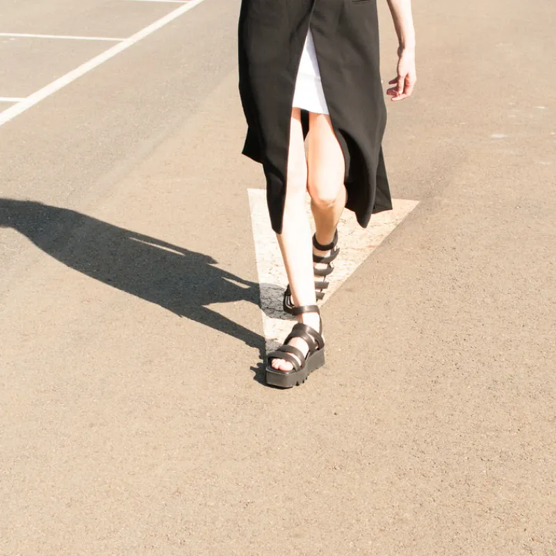 Mujer PURO-SECRET Sandalias-SANDALIA - PURO SECRET - HIGH 5 BABY CALF MATT SO BLACK